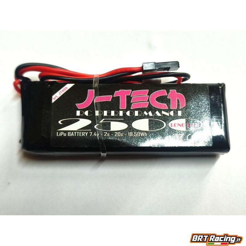 JT009 BATTERIA 2500 LIPO 7,4 2S 20C 18,50WH BRT Racing